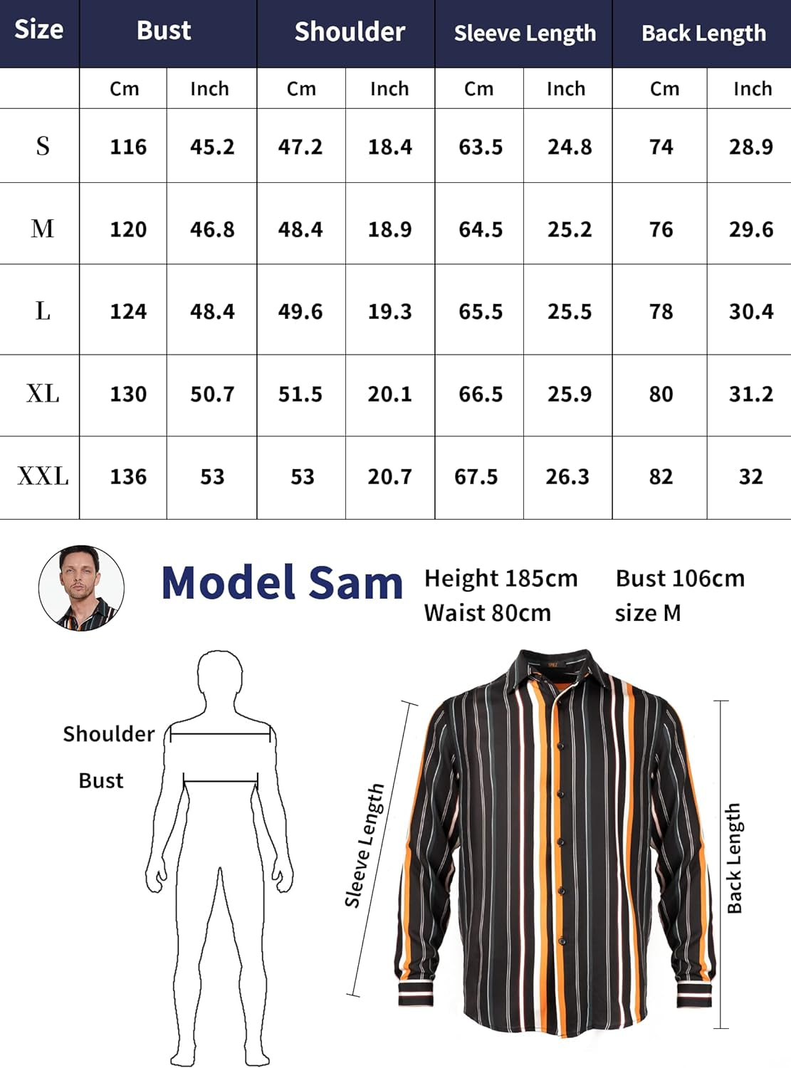 Camicia Da Uomo a Maniche Lunghe, Vestibilità Larga, a Righe, per Il Tempo Libero, Casual, Con Bottoni