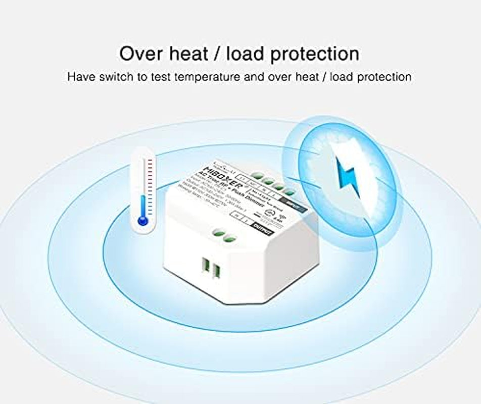 , Milight Miboxer TRIAC Dimmer Modulo RF + Controllo PUSH per Lampade Faretti AC 100-240V Trailing Edge Phase Cut Dimmer TRI-C1