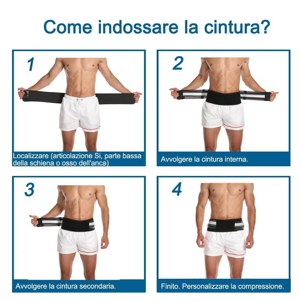 Cintura Dell'Anca Sacroiliaca Potenziata per Donne E Uomini Che Alleviano Il Dolore Sciatico, Pelvico, Lombare E Alle Gambe (Regolare (Anca76-119 Cm))