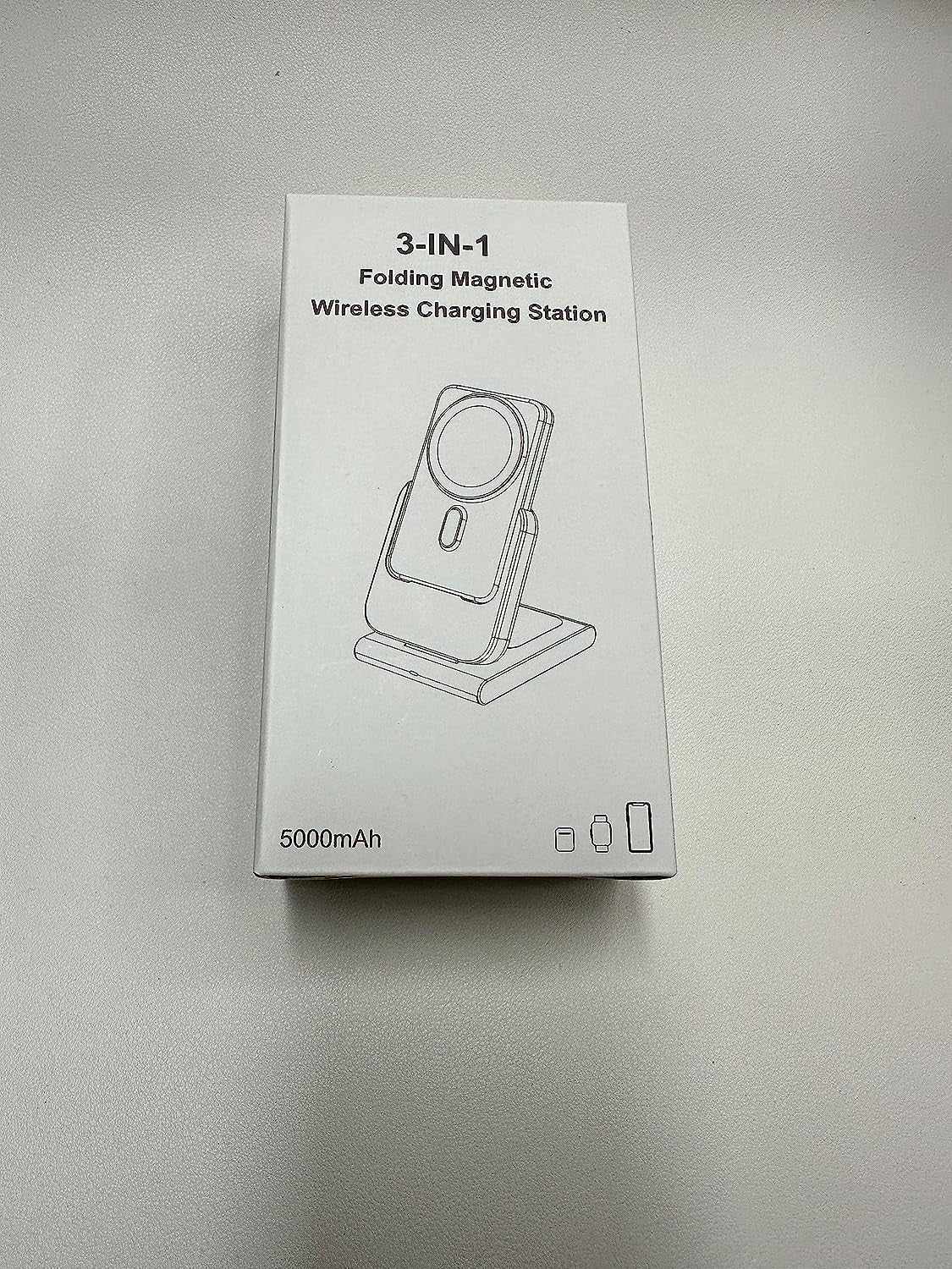 Caricatore Wireless Magnetico, Mag-Safe Battery Pack 5000Mah Staccabile, Pieghevole Caricatore Mag Safe per Iphone 15 14 Pro Max 13, Ricarica Wireless per Iwatch 9 8, Caricatore Iphone per Airpods Pro