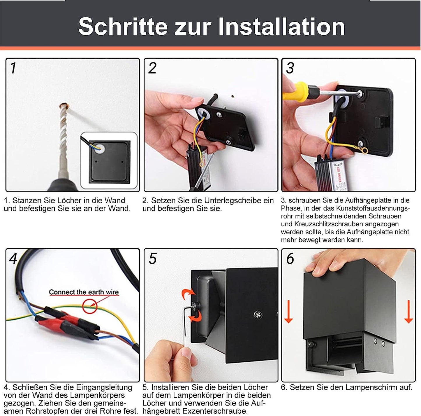 Lampada Da Parete LED Smart Wifi Interna/Esterna (Nero)