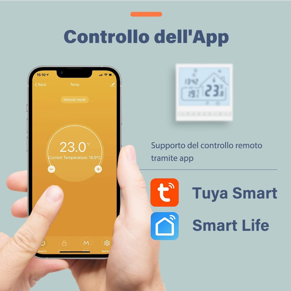 Termostato per Caldaia Wifi Programmabile Intelligente,Termostato Da Incasso Wireless per Pavimenti Riscaldati a Gas/Acqua,Compatibile Con Alexa E Google.3A TOL47WIF