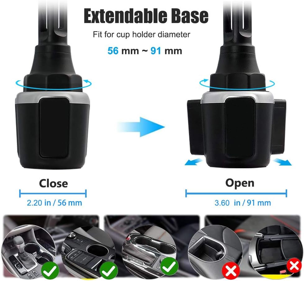 Supporto Tablet Auto Portabicchieri, Porta Tablet & Telefono Tazza Camion Con Braccio Regolabile, per Ipad PRO 12.9 10.5 9.7 Air Mini 5 4 3 2, Samsung Tab, Iphone 12 PRO Max E 4-13 Pollice