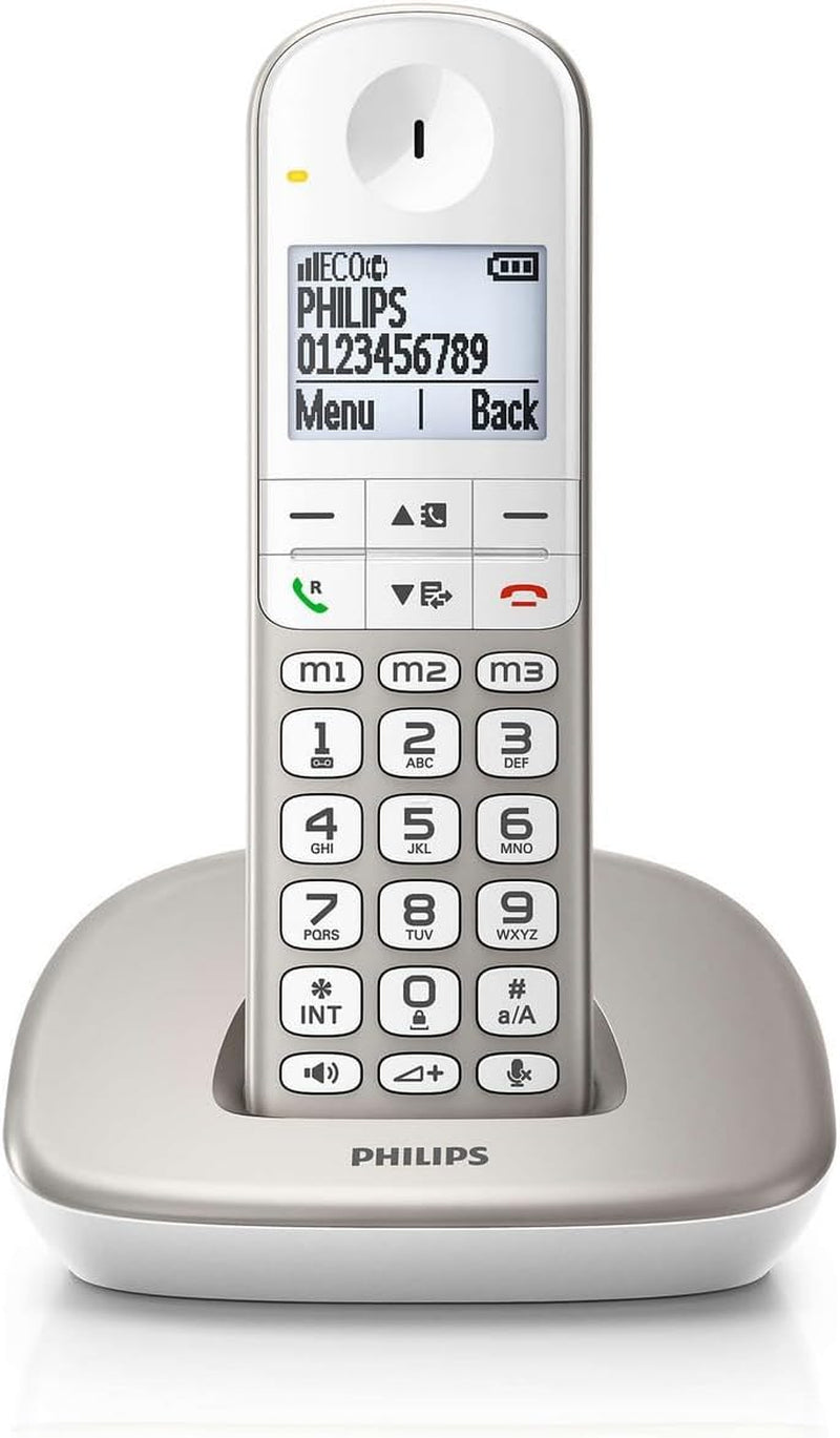 Philips DECT XL4901S/23 - Telefono Fisso Cordless, Display Da 1,9", Vivavoce Integrato, ID Chiamante, Tastiera Retroilluminata, Selezione Diretta - Bianco (Compatibile: ES, IT)