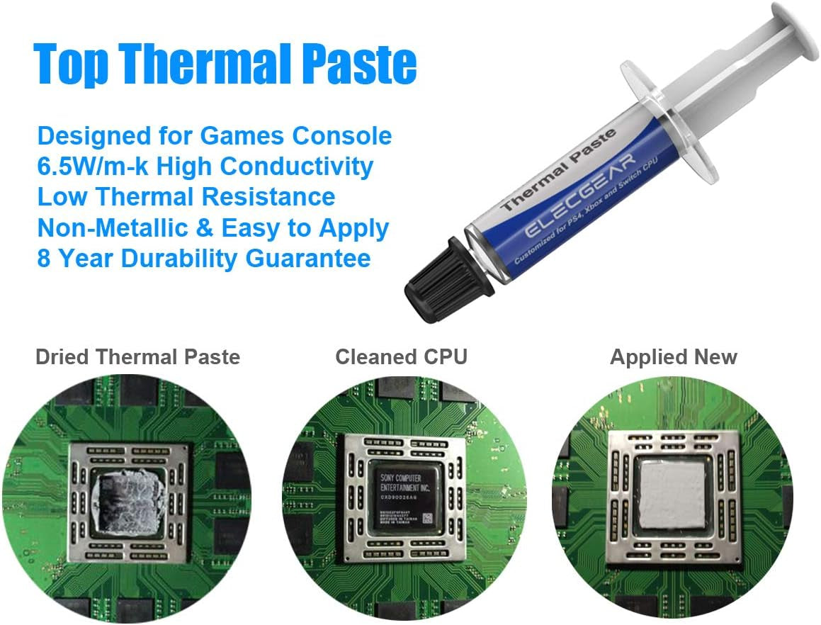 Ventola Di Raffreddamento Interna Sostitutiva per PS4 PRO Cuh-7Xxx – Parte Di Ricambio Della CPU Cooling Fan, Pasta Termica, TR8 PH0 Set Di Cacciaviti Tool per Playstation 4 PRO