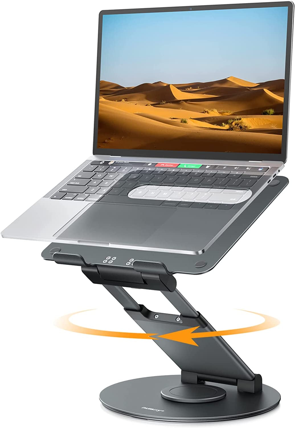 Supporto per Scrivania Regolabile per Computer Portatile Con Base Girevole a 360°, Supporto Ergonomico per Computer Portatile, Adatto per Tutti I Laptop Da 10 a 17 Pollici, Grigio