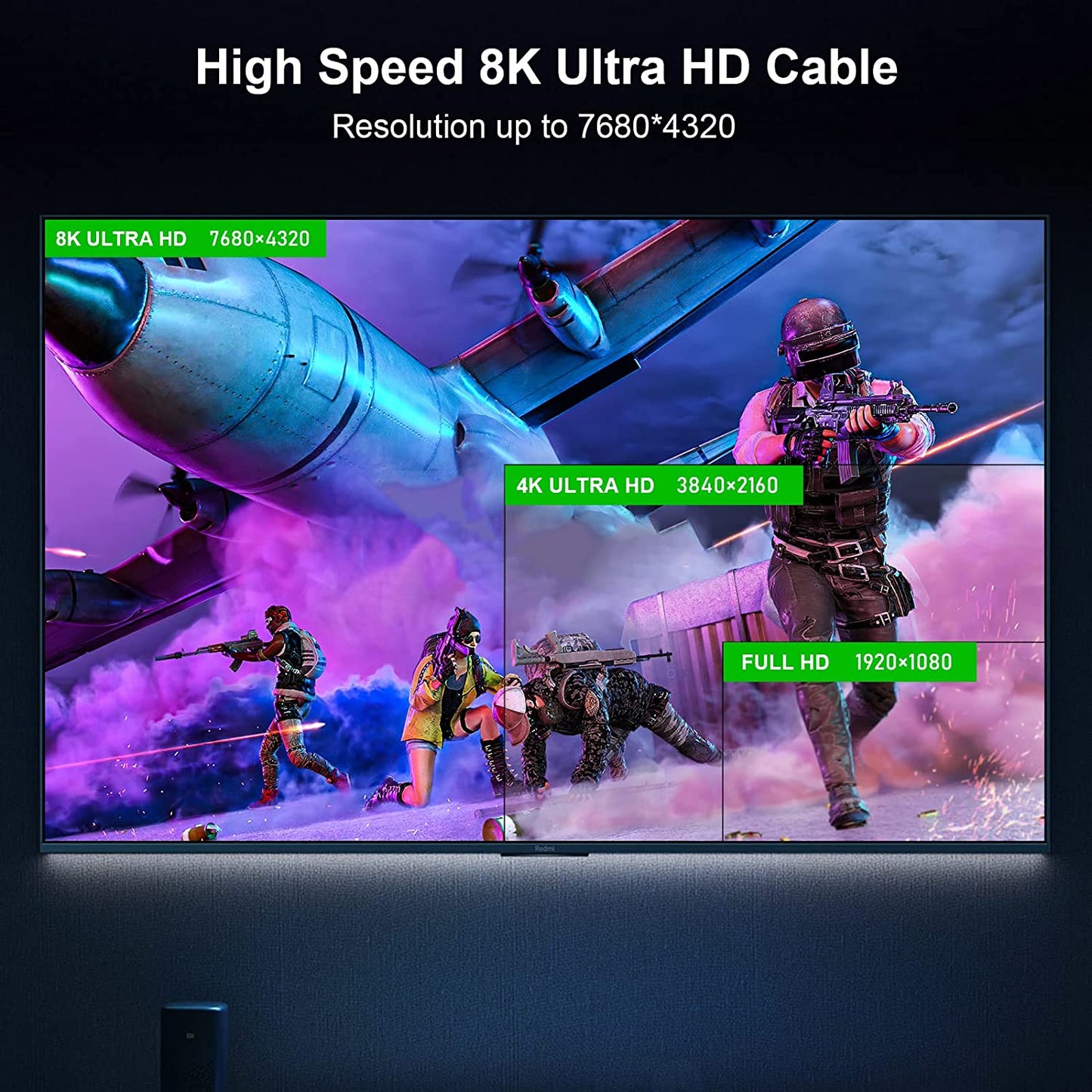 Cavo in Fibra Ottica 8K HDMI, Cavo HDMI 2.1 Ad Altissima Velocità 48Gbps/Supporto AOC 8K@60Hz, 4K@120Hz/144Hz HDR Earc Compatibile Con PS5, Xbox Series X, PC, TV (5M/16.4Ft)