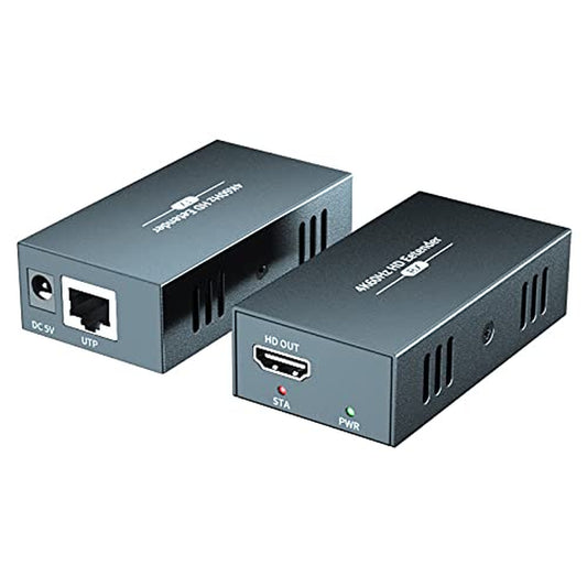 - Extender HDMI 4K, Ultra HD 4K a 60Hz Su Cat5E/Cat6/Cat7 Fino a 50 M, Estende Audio E Video, Supporta Loop Out, HDR, HDCP 2.2/1.4 YUV 444