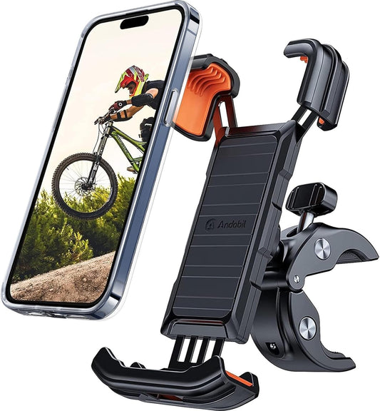 Supporto per Cellulare per Bicicletta [Protezione Completa & Anti-Shak] 2021 Patent Design Supporto per Cellulare Moto Universale Girevole a 360° Supporto Da Bicicletta per Iphone 12/11