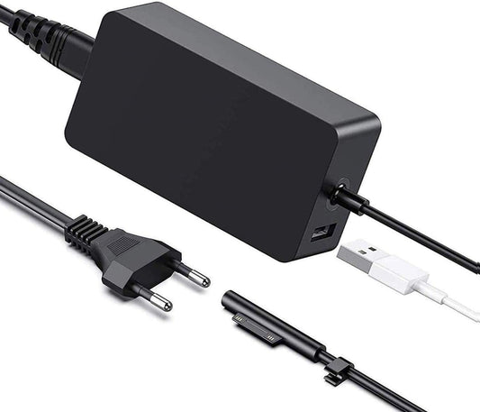 Caricatore Surface PRO, 44W 15V 2.58A Adattatore Di Alimentator per Microsoft Surface Pro 5 Pro 6 Pro 3 Pro 4 Pro 7/X, Model 1800,Surface Book,Surface Laptop,Surface Go Caricabatteria Con Porta USB