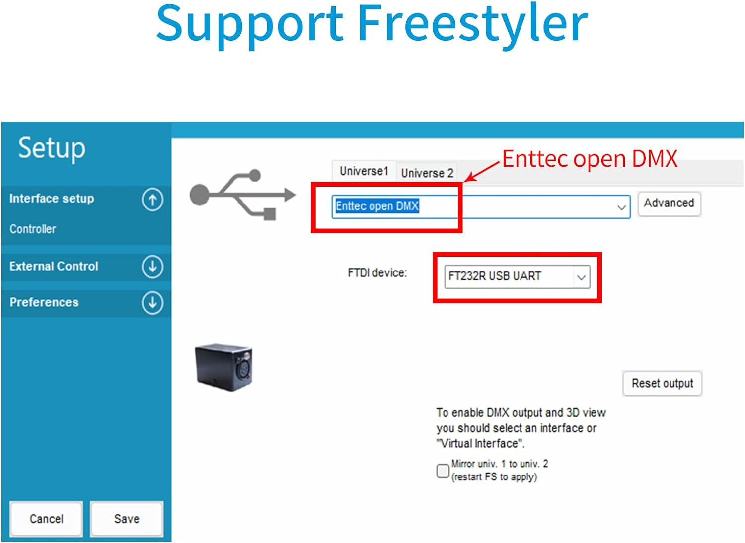 Cavo Di Interfaccia Da USB a DMX Con Chip FTDI - 5,9 Piedi