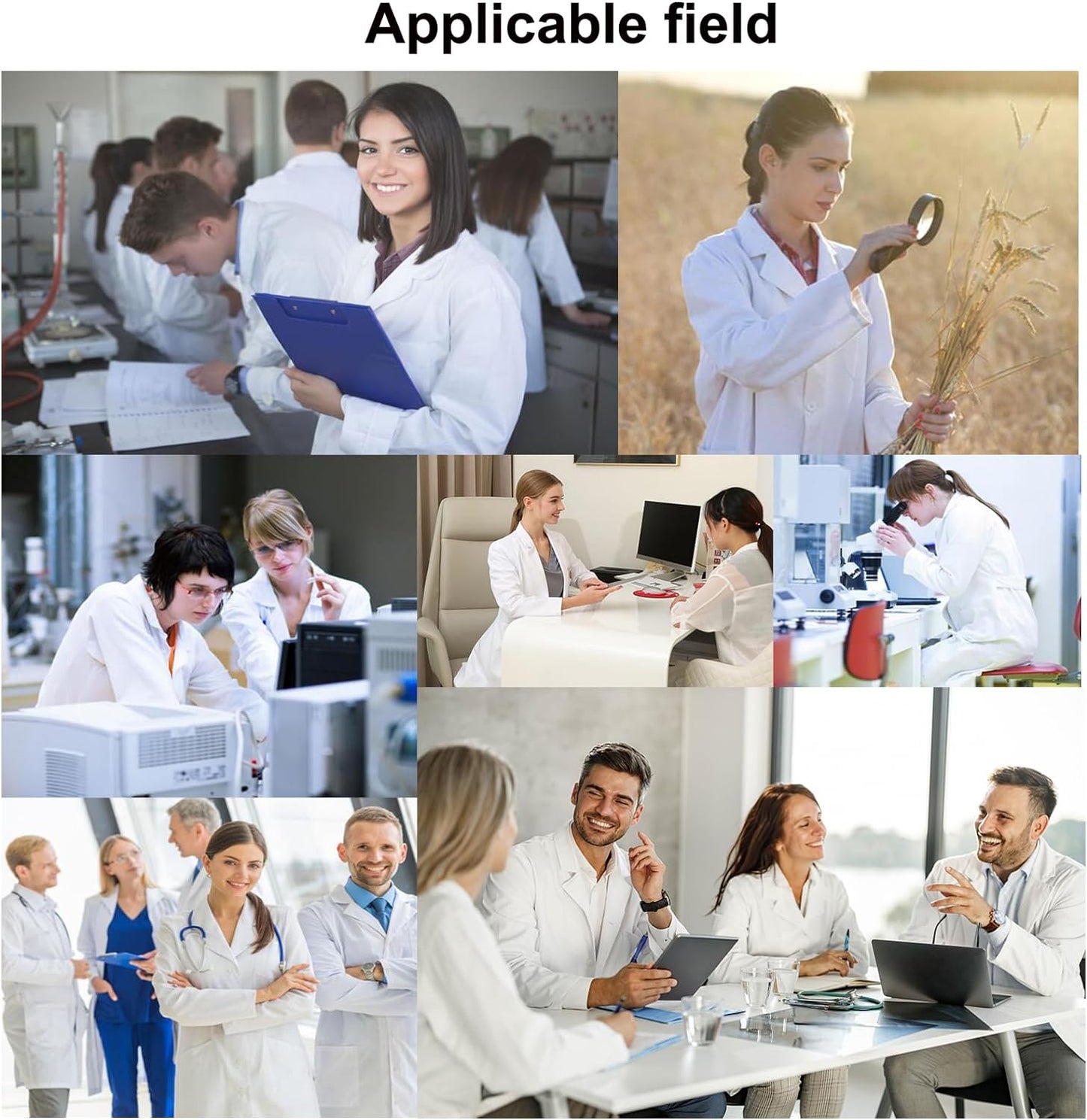 Camice Da Laboratorio Donna Bianco Abbigliamento Da Lavoro E Divise Cappotto per Chimico,Scolastico,Studenti,Scientifico,Dental Clinic