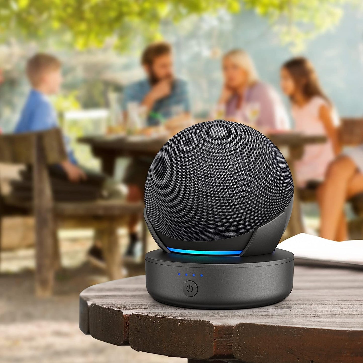 Batteria per Dot 5 Generazione – 10000 Mah Stazione Di Ricarica Portatile Accessori Batteria Senza Fili Con 16 Ore Di Tempo Di Riproduzione (Senza Dot 4 Dispositivi) (Nero)