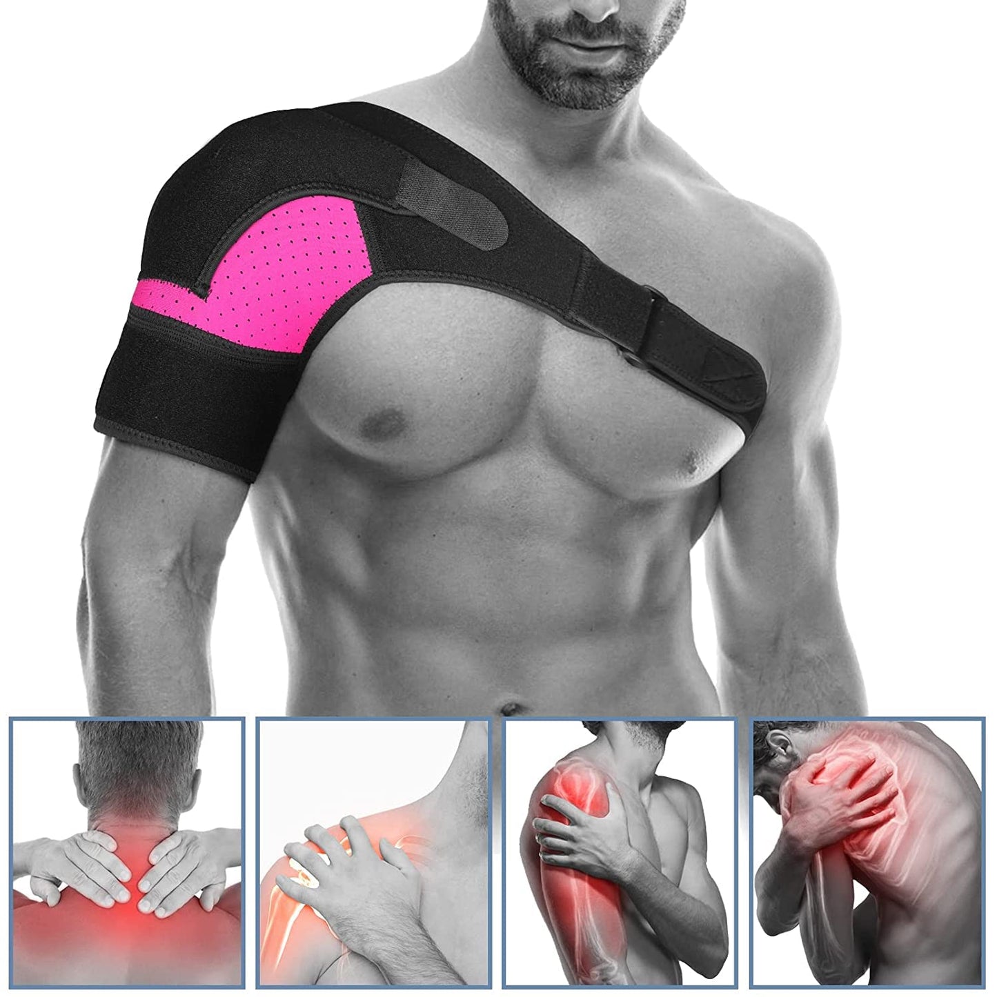 Supporto per Spalle in Neoprene, Supporto Regolabile per La Prevenzione Degli Infortuni E Il Recupero Degli Infortuni Sportivi, Spalle Artritiche per Spalla Sinistra/Destra, Uomo/Donna