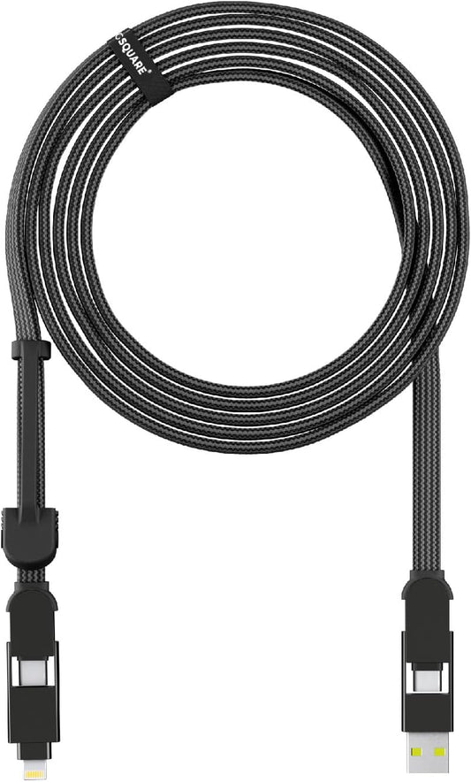 Incharge - Cavo Usb Type-C, Cavo Universale Cellulare, Regalo Uomo, Caricatore Universale Cellulare 6 in 1, Gadget Tecnologico, Cavo Lightning Da 100W