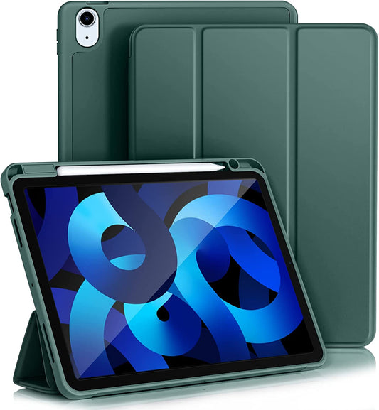 Cover Compatibile Con Ipad Air 5 Generazione 2022/Ipad Air 4 Generazione 2020 10.9 Pollici, Custodia in Supporto Protettivo Con Pencil Holder - Supporta La Carica Di Pencil 2Nd Gen, Verde Pino