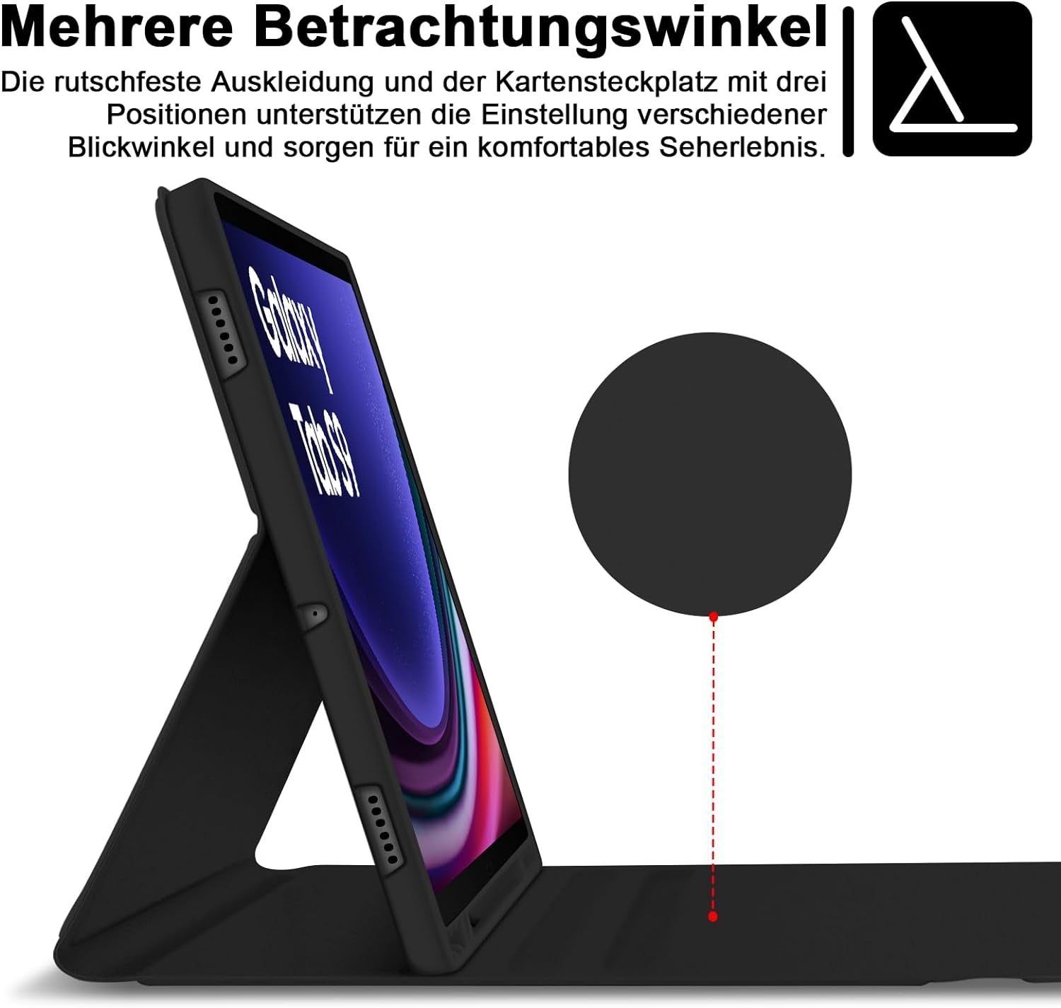 Custodia per Tastiera per Samsung Galaxy Tab S9 2023, QWERTZ, Tastiera Rimovibile Con Custodia Protettiva per Galaxy Tab S9 11" 2023 (SM-X710/SM-X716B/SM-X718U), Colore: Nero