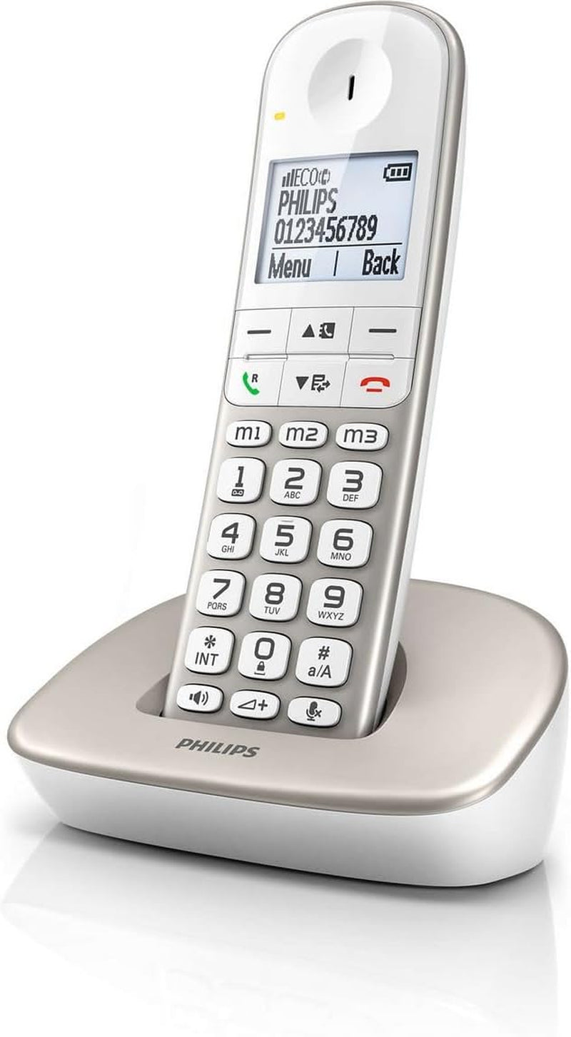 Philips DECT XL4901S/23 - Telefono Fisso Cordless, Display Da 1,9", Vivavoce Integrato, ID Chiamante, Tastiera Retroilluminata, Selezione Diretta - Bianco (Compatibile: ES, IT)