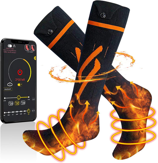 Calzini Riscaldabili Ricaricabili, a Batteria, Riscaldati per Uomini E Donne, Con 3 Livelli Di Calore per Attività All'Aperto, Campeggio, Escursionismo, Sci, Caccia