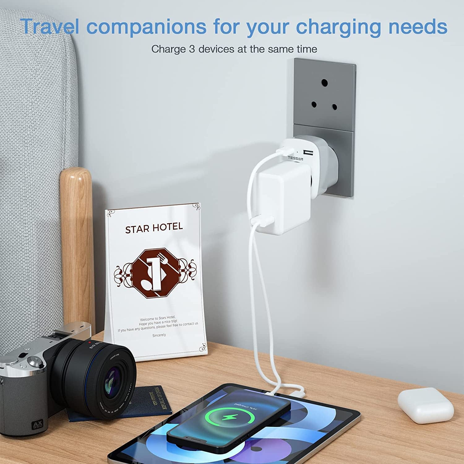 Adattatore Da Viaggio Sudafrica, Adattatore Presa Sudafrica Con 2 USB, Adattatore Da Viaggio Con Spina Tipo M per Sudafrica, Namibia, Lesotho, Bhutan, Mozambico