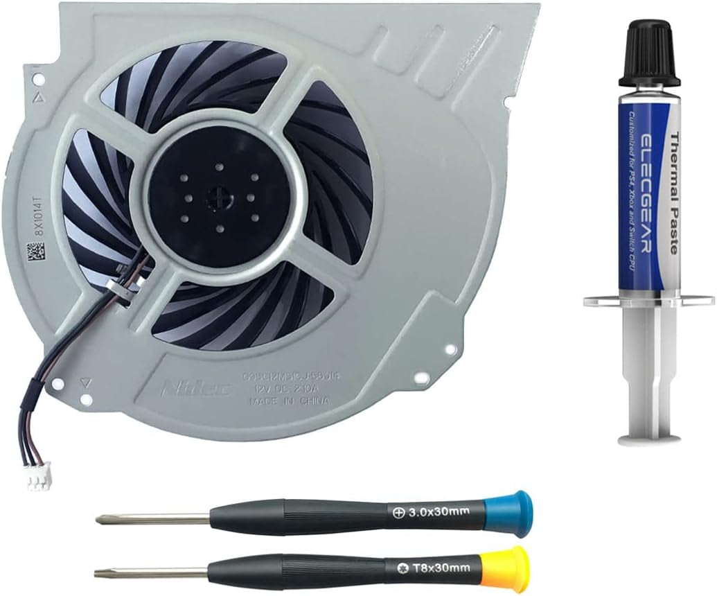 Ventola Di Raffreddamento Interna Sostitutiva per PS4 PRO Cuh-7Xxx – Parte Di Ricambio Della CPU Cooling Fan, Pasta Termica, TR8 PH0 Set Di Cacciaviti Tool per Playstation 4 PRO