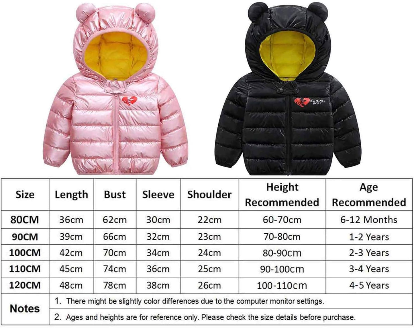 Bambino Giacche Cappotto Con Cappuccio Inverno Ragazzi Ragazze Piumino Leggero Giubbotti