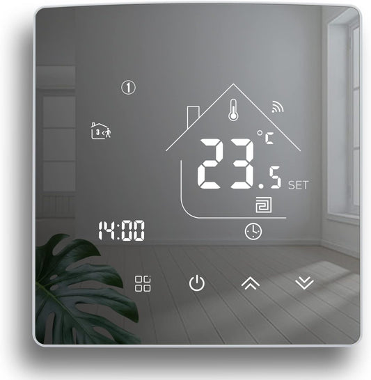 Beok Wifi Termostato Intelligente Termostato Ambientale Da Parete Termostato per Riscaldamento Dell'Acqua Programmabile Settimanale Compatibile Con Alexa, Google 3A TGR85WIFI-WP
