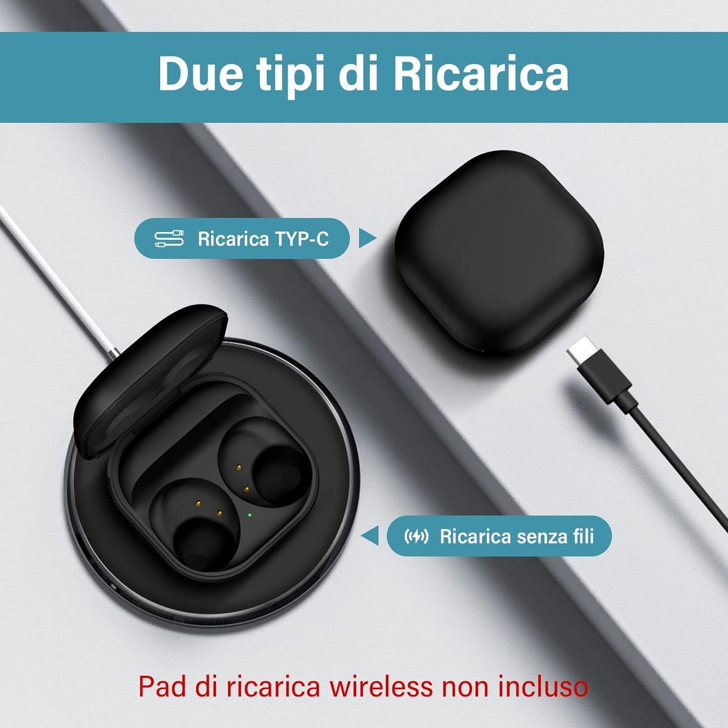 Custodia Di Ricarica Senza Fili Compatibile Con Samsung Galaxy Buds 2 SM-R177, Caricabatterie Di Ricambio, Sostituzione Della Custodia Con Cavo USB-C, Accoppiamento Bluetooth, Batteria Da 700 Mah