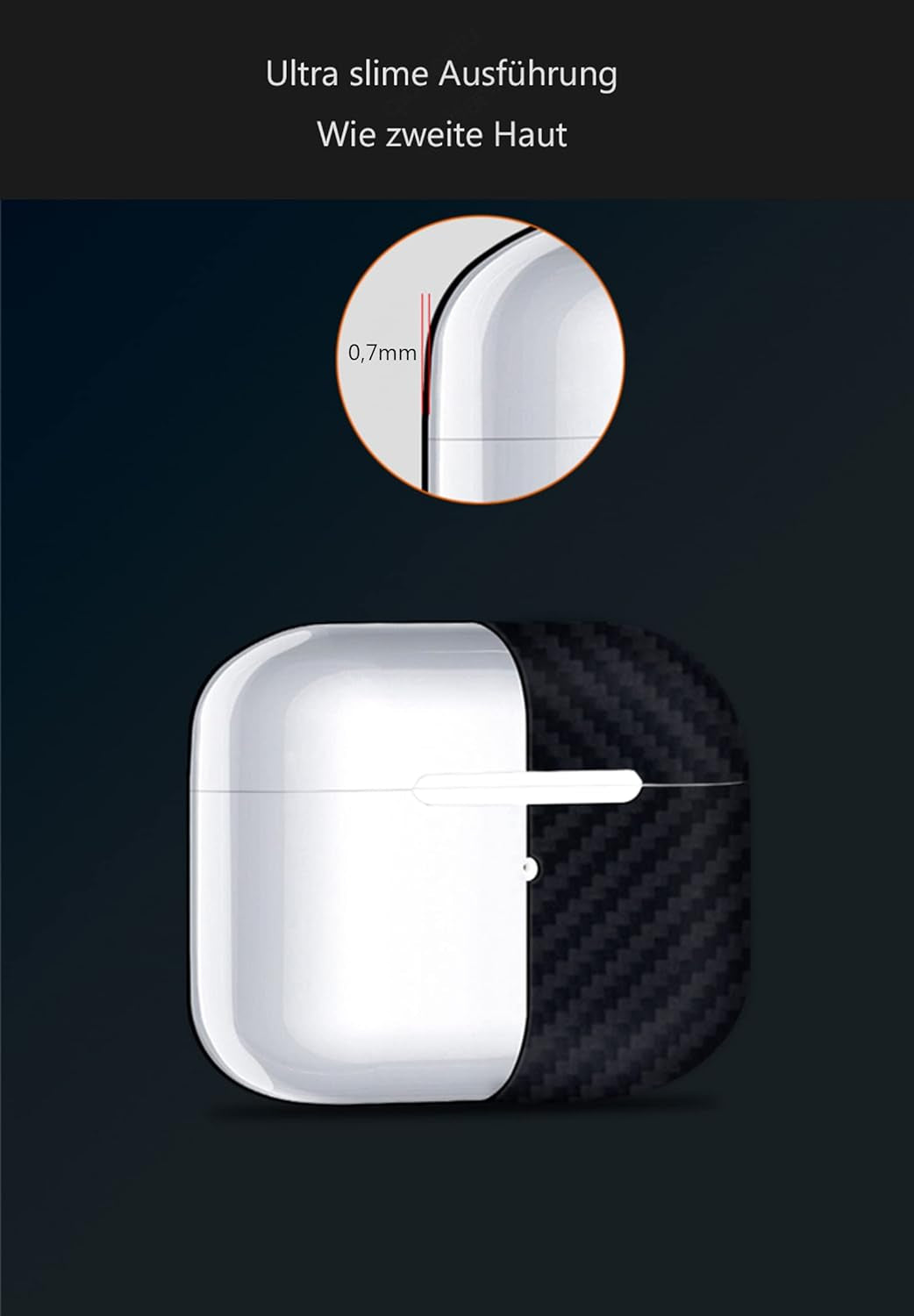 [Estremamente Sottile] Custodia in Carbonio Nero Opaco Compatibile Con Airpods 3, Resistente Ai Graffi, Compatibile Con Airpods 3 Custodia Di Ricarica Wireless