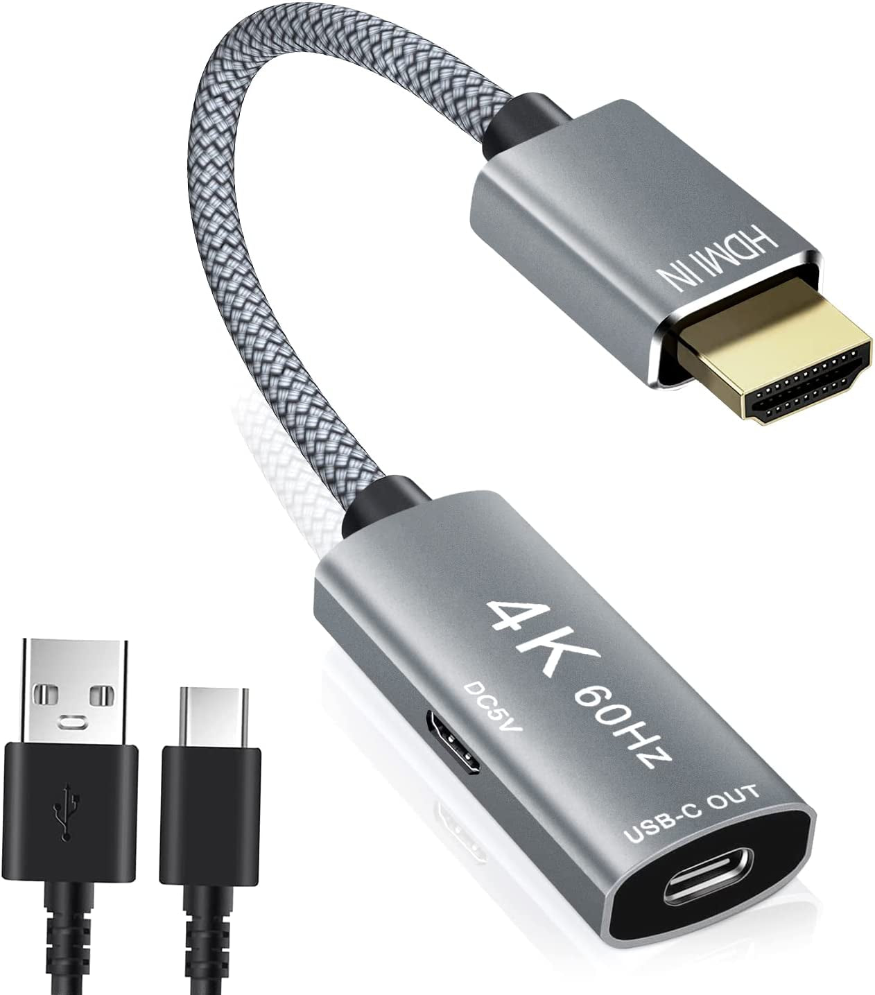 Adattatore Cavo HDMI Maschio a USB-C Femmina Con Cavo USB C,Attrezzature per Macchine Nreal Air Ar,Adattatore Thunderbolt 3 4K 60Hz per Macbook Pro,Mac Air,Microsoft Surface
