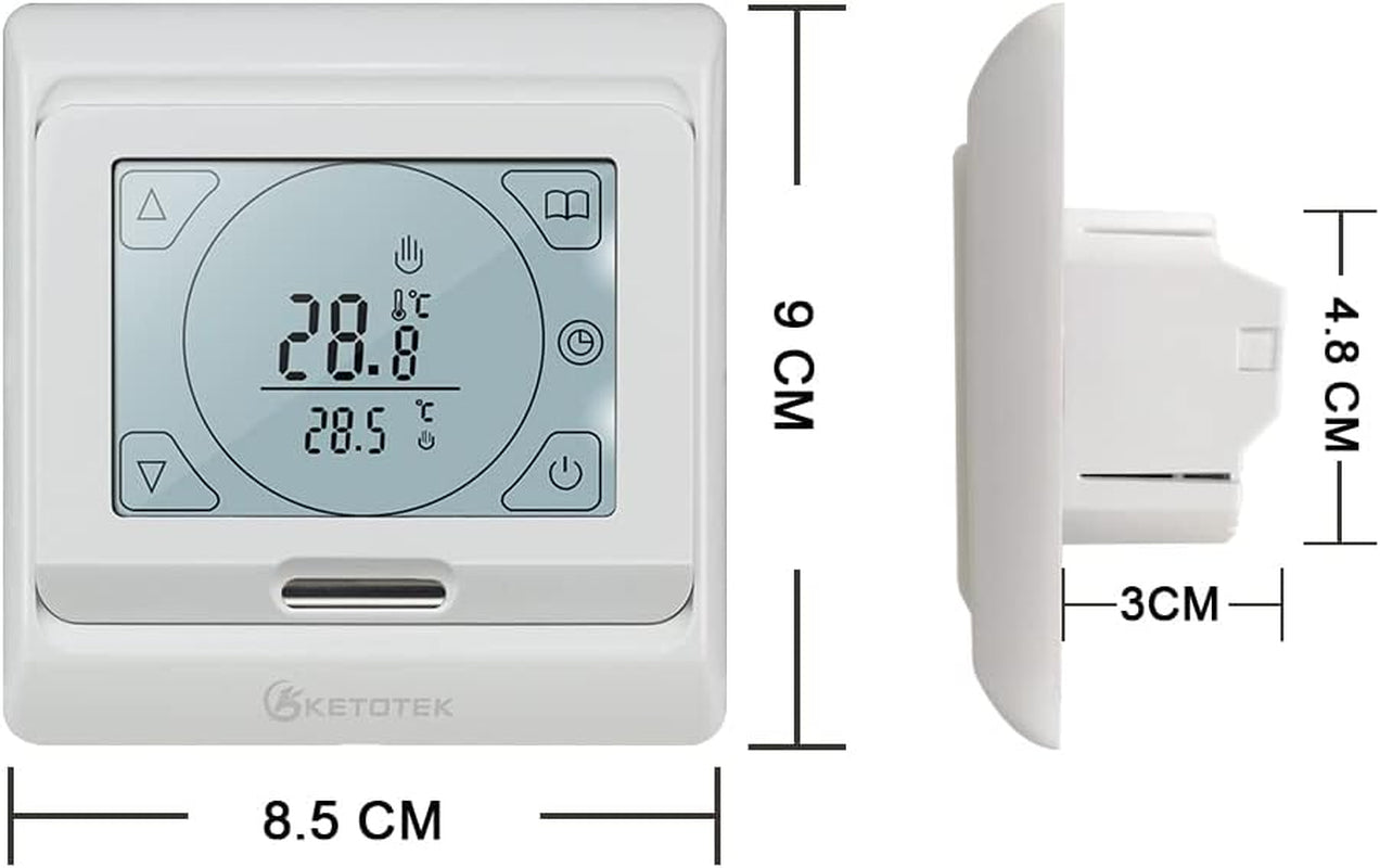 Termostato Riscaldamento Programmabile Digitale Con Sonda AC 220V 16A LCD Touch Screen a Pavimento Termostato Ambiente Da Parete Elettrico Regolatore Di Temperatura