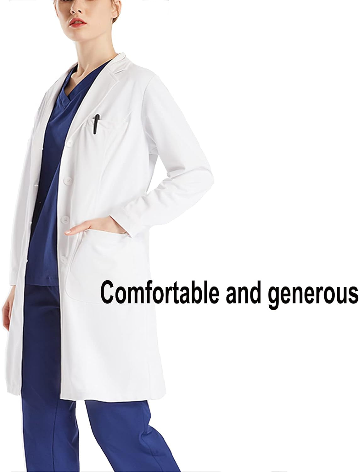 Camice Da Laboratorio Donna Bianco Abbigliamento Da Lavoro E Divise Cappotto per Chimico,Scolastico,Studenti,Scientifico,Dental Clinic