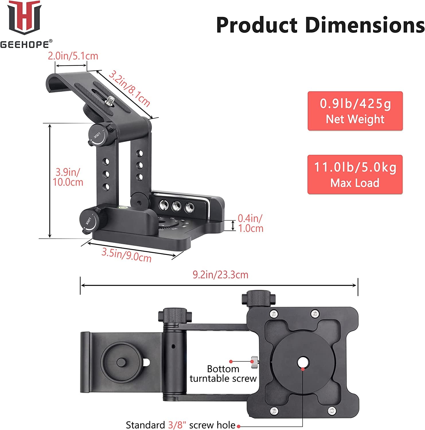 FZ-9 Testa Del Treppiede Con Inclinazione Z Flex Aggiornata Testa Pieghevole Panoramica Flessibile in Lega Di Alluminio CNC per Canon Nikon Sony DSLR Camera Camcorder Smartphone Slider Rail