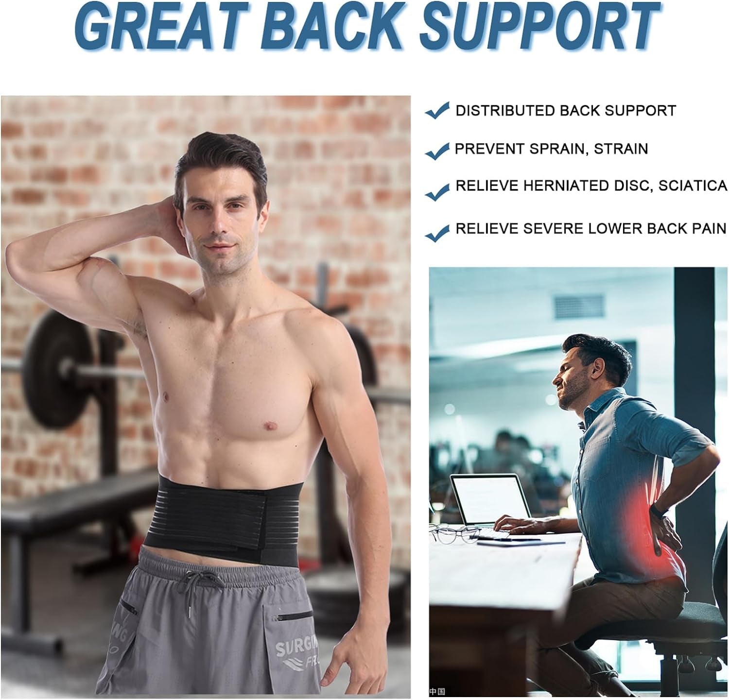 Cintura Di Supporto Lombare Con 6 Supporti - Tutore per La Schiena per Alleviare Il Dolore Da Scoliosi E Sciatica - Cintura Di Supporto Lombare per Uomini E Donne