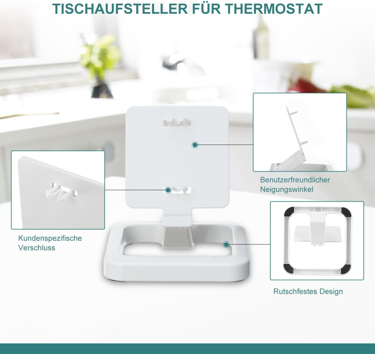 Supporto Da Tavolo Compatibile Con Homematic IP Smart Home Termostato Da Parete Con Sensore Di Umidità, Pulsante Da Parete 2 Scomparti, 6 Posizioni, Termostato Bosch, Ecc. (Senza Termostato)