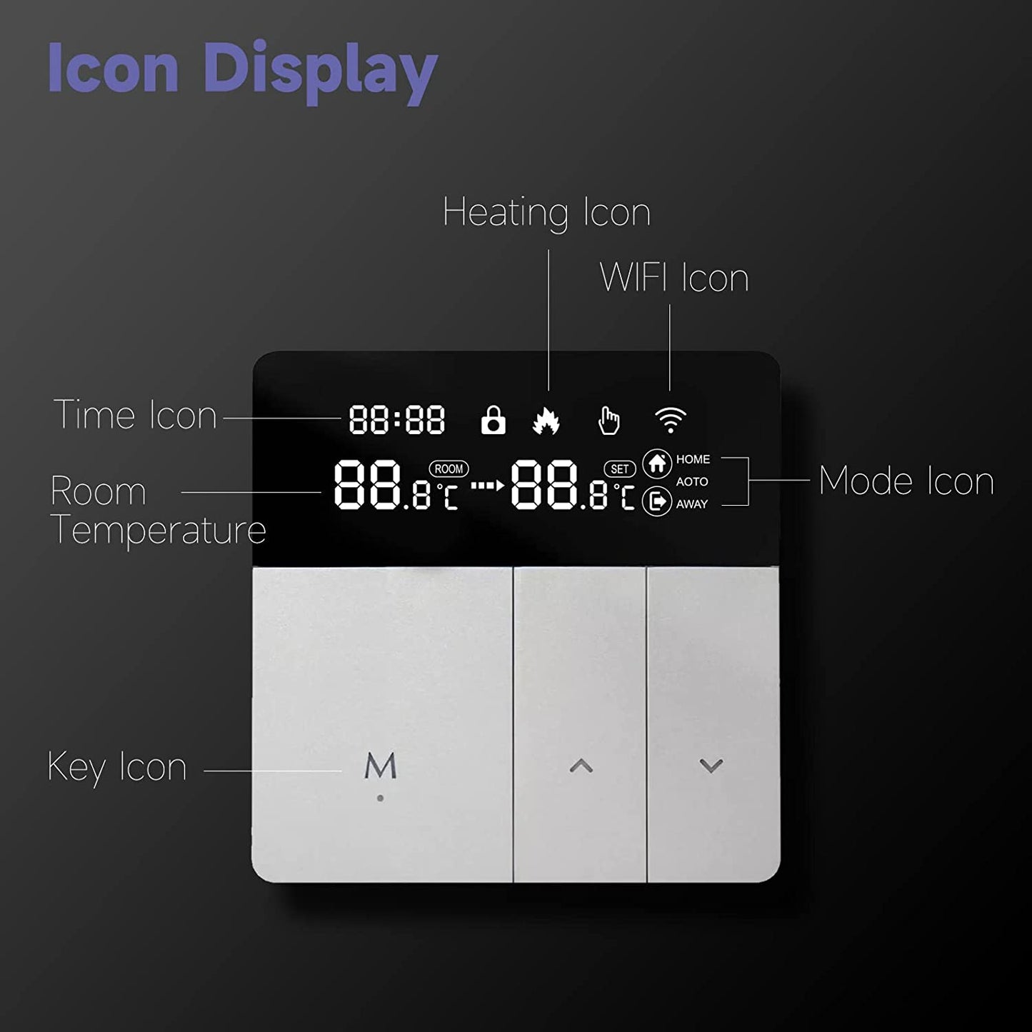 Beok Tuya Termostati Intelligenti Termostato Di Riscaldamento Termostato Ambiente Termostato Wifi Termostato Intelligente Da Parete per Riscaldamento Dell'Acqua Compatibile Alexa, Google 3A TGP53WIFI