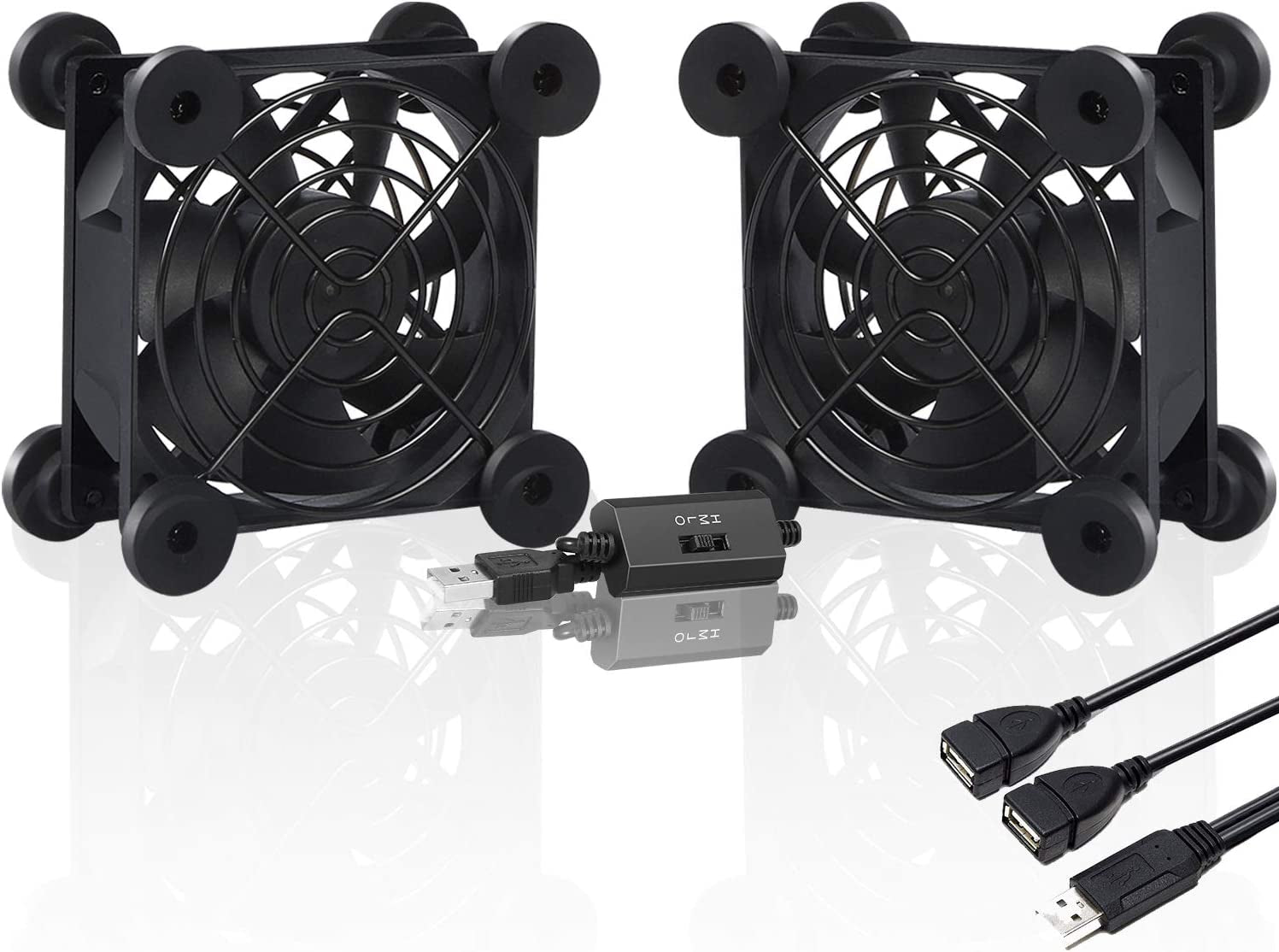 U80 - Ventola Di Raffreddamento USB, Con Protezione per Griglia in Metallo, 80 Mm, per PC/TV Box/Ricevitore/Cabina AV, Ps4/Router, U804