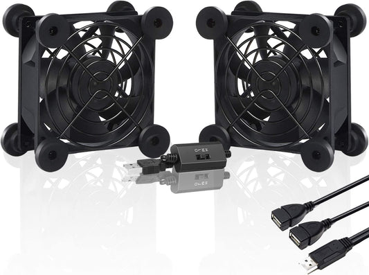 U80 - Ventola Di Raffreddamento USB, Con Protezione per Griglia in Metallo, 80 Mm, per PC/TV Box/Ricevitore/Cabina AV, Ps4/Router, U804