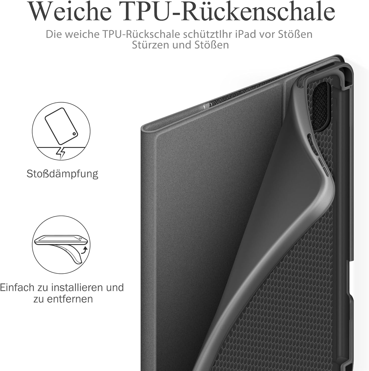 Custodia per Ipad Mini Di 6° Generazione 2021 Da 8,3 Pollici, Con Portapenne, in Pelle Vegana, Con Funzione Sleep/Sveglia E Supporto Versatile