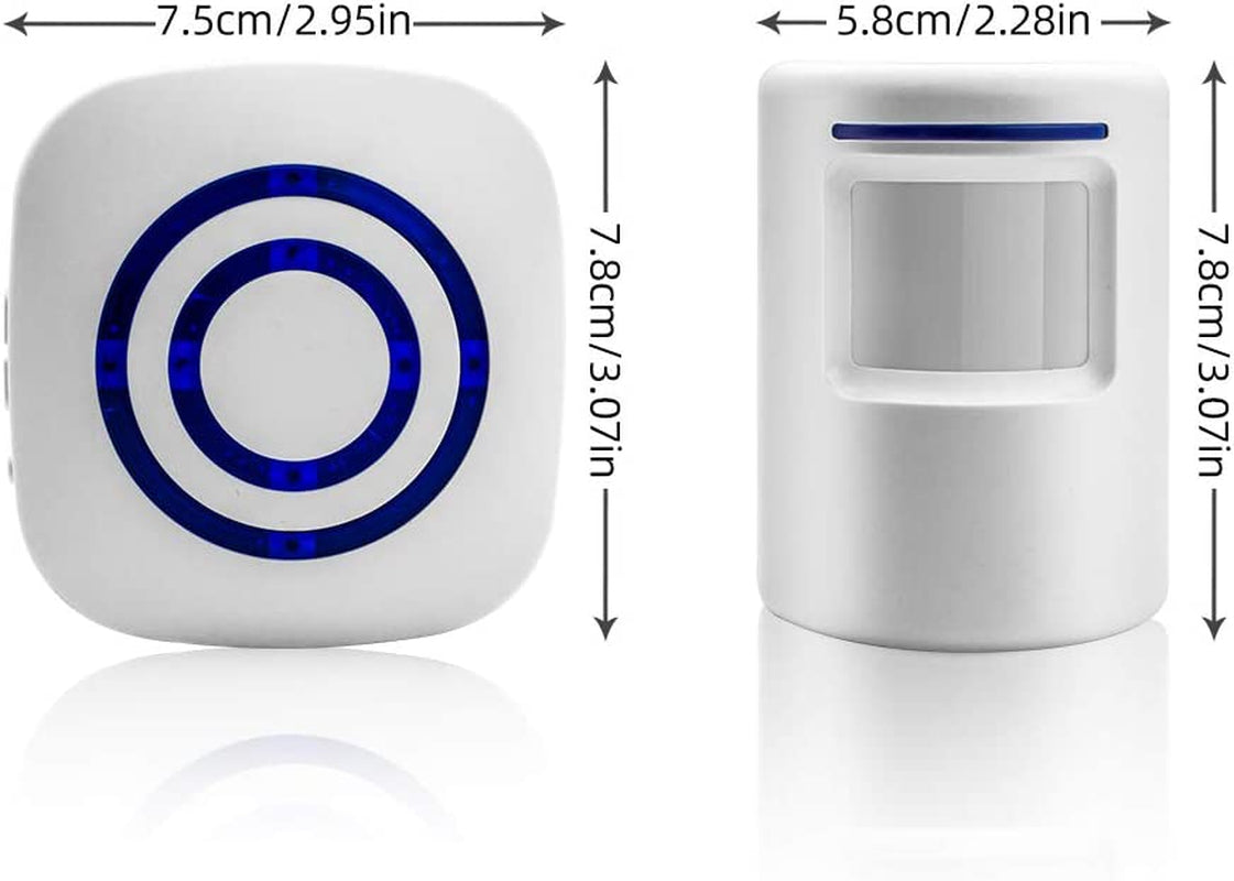 Kit Elettronico per Campanello Senza Fili Con 1 Ricevitore Plug-In E 1 Rilevatore Di Movimento PIR Sensore 3 Livelli Di Volume E 38 Allarme Suoneria Visitatore Inteligent Ringtones