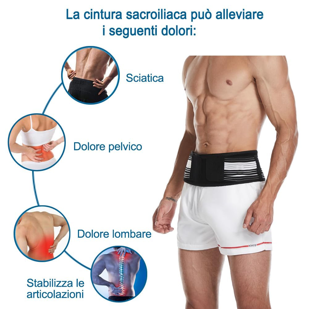 Cintura Dell'Anca Sacroiliaca Potenziata per Donne E Uomini Che Alleviano Il Dolore Sciatico, Pelvico, Lombare E Alle Gambe (Regolare (Anca76-119 Cm))