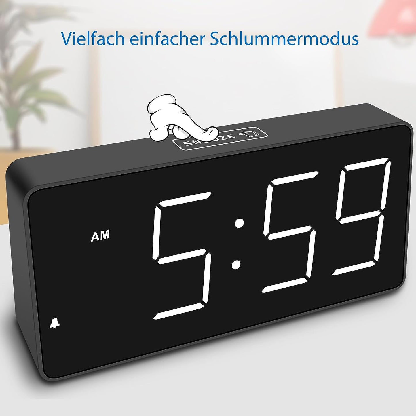 Sveglia Digitale a LED Con Numeri Grandi, Sveglia Con Stazione Di Ricarica, Luminosità E Volume Regolabili, Snooze, 12/24HR, Orologio Digitale Alimentato a Rete
