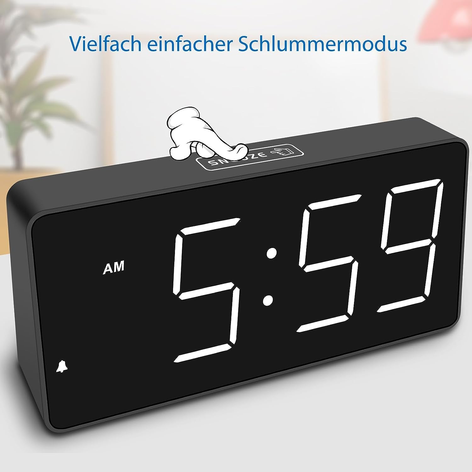 Sveglia Digitale a LED Con Numeri Grandi, Sveglia Con Stazione Di Ricarica, Luminosità E Volume Regolabili, Snooze, 12/24HR, Orologio Digitale Alimentato a Rete