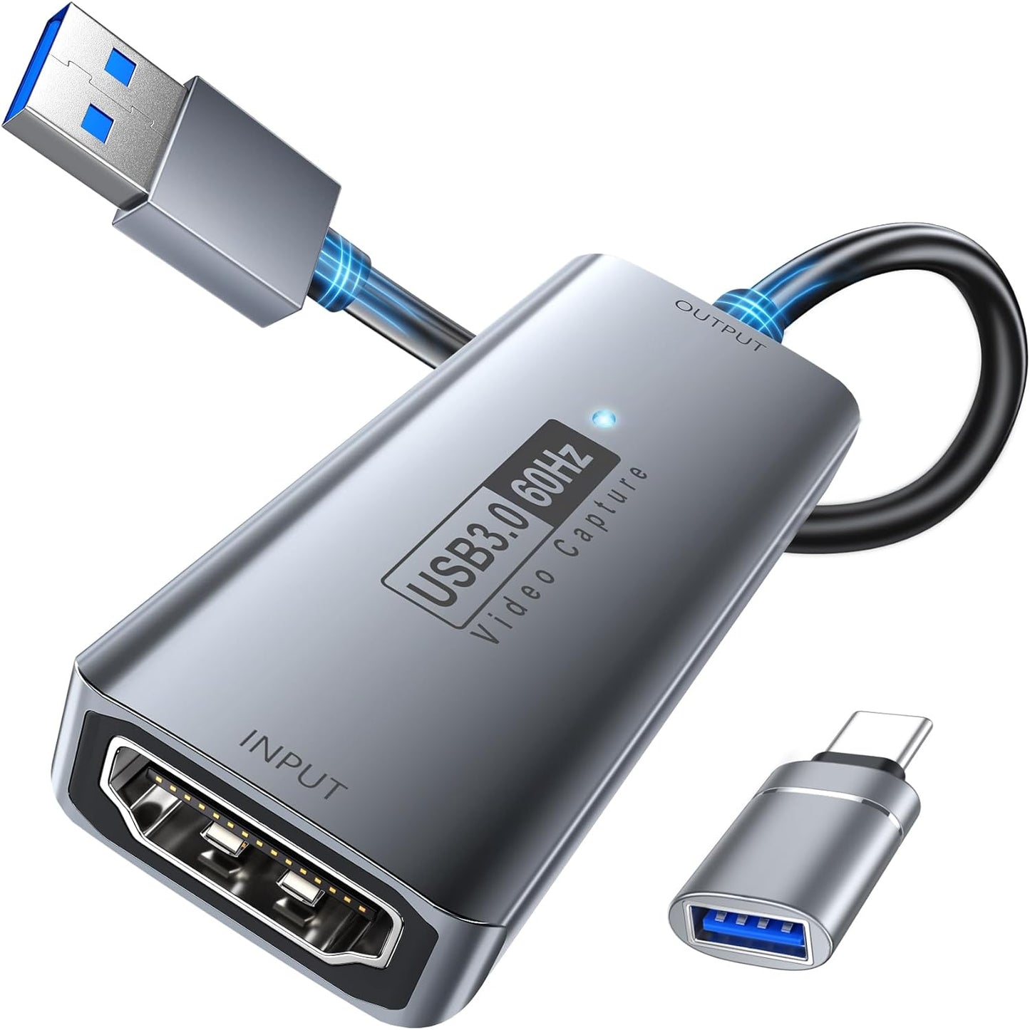 Scheda Di Acquisizione Video, Scheda Di Acquisizione 4K HDMI a USB 3.0, Scheda Di Acquisizione Audio Video 1080P 60FPS, per Insegnamento, Trasmissione, Giochi, Streaming, Videoconferenze