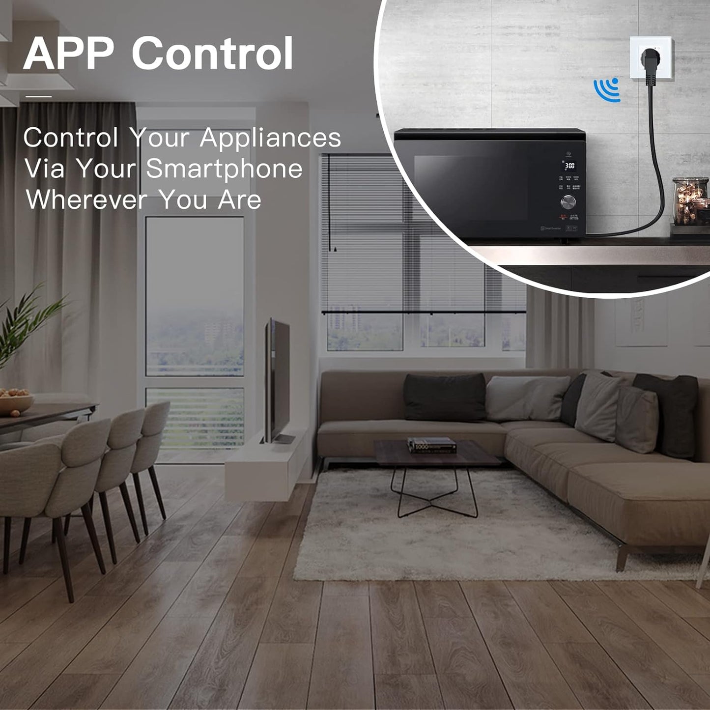 WILD - Interruttore Luminoso Con Presa WIFI Compatibile Con Alexa E Google Home 1/2/3 Velocità 1 Way Interruttore Touch E Presa Smart Eu, Bianco