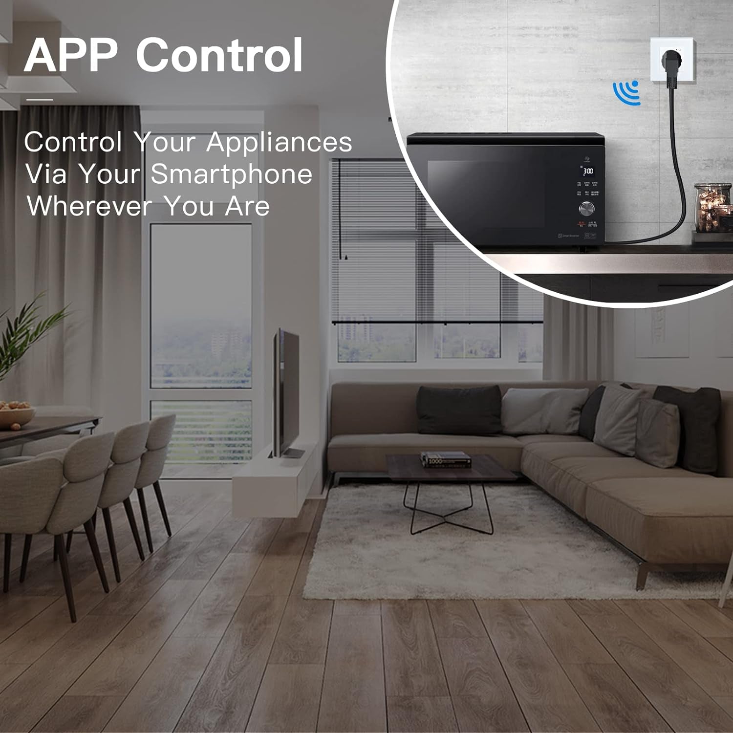 WILD - Interruttore Luminoso Con Presa WIFI Compatibile Con Alexa E Google Home 1/2/3 Velocità 1 Way Interruttore Touch E Presa Smart Eu, Bianco