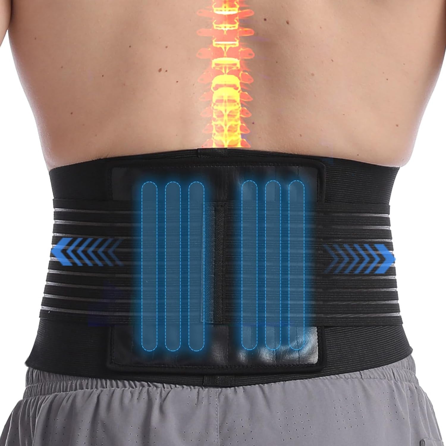Cintura Di Supporto Lombare Con 6 Supporti - Tutore per La Schiena per Alleviare Il Dolore Da Scoliosi E Sciatica - Cintura Di Supporto Lombare per Uomini E Donne