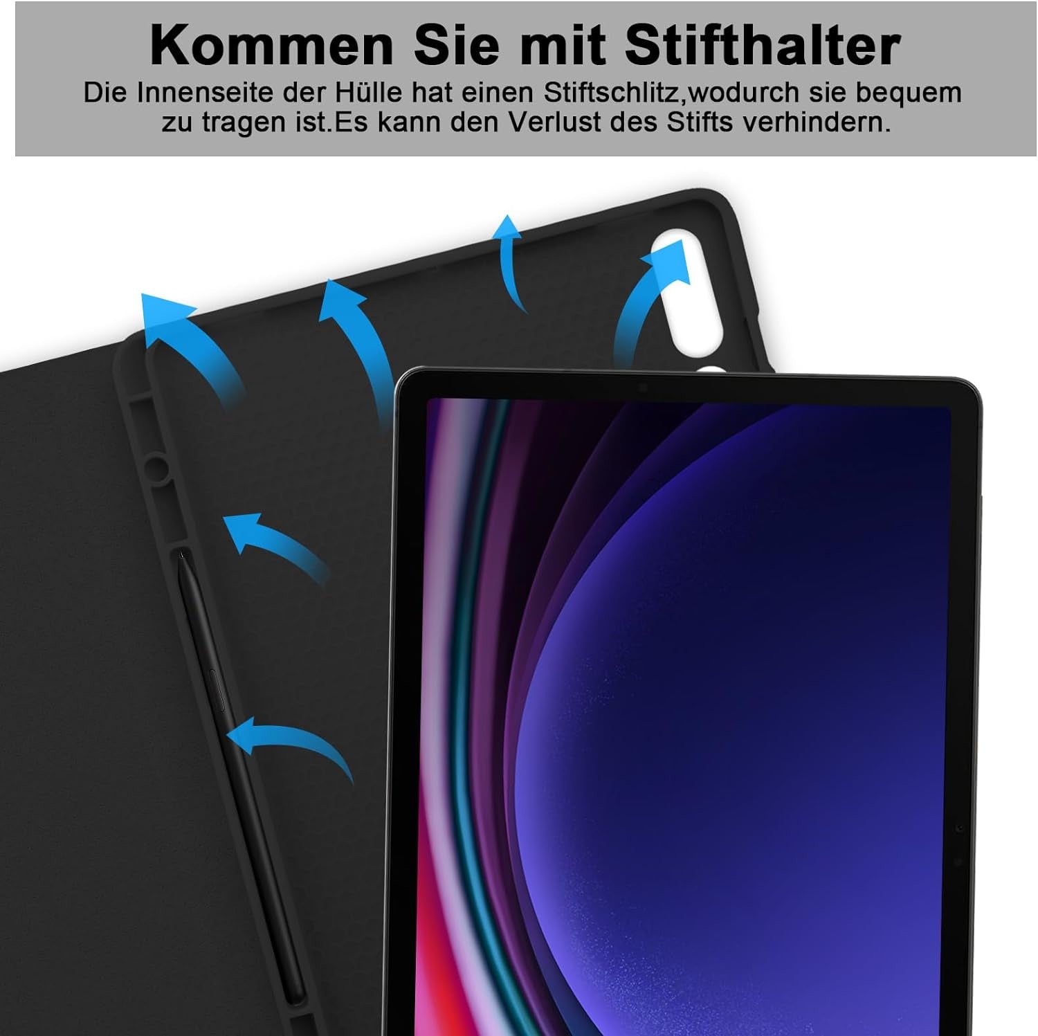 Tastiera Retroilluminata per Samsung Galaxy Tab S9+/S9 plus 12,4" 2023, QWERTZ Tastiera Retroilluminata Rimovibile Con Custodia per Galaxy Tab S9+ 12,4" 2023 (SM-X810/X816/X818), Nero