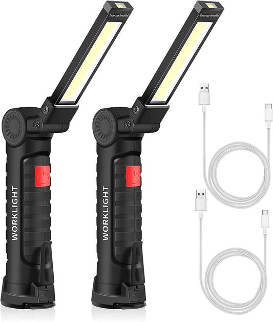 USB Torcia Ricaricabile Luce Da Lavoro Torcia LED Portatile COB Gancio Magnetico Appeso per Campeggio Esterno Auto Officina Lampada