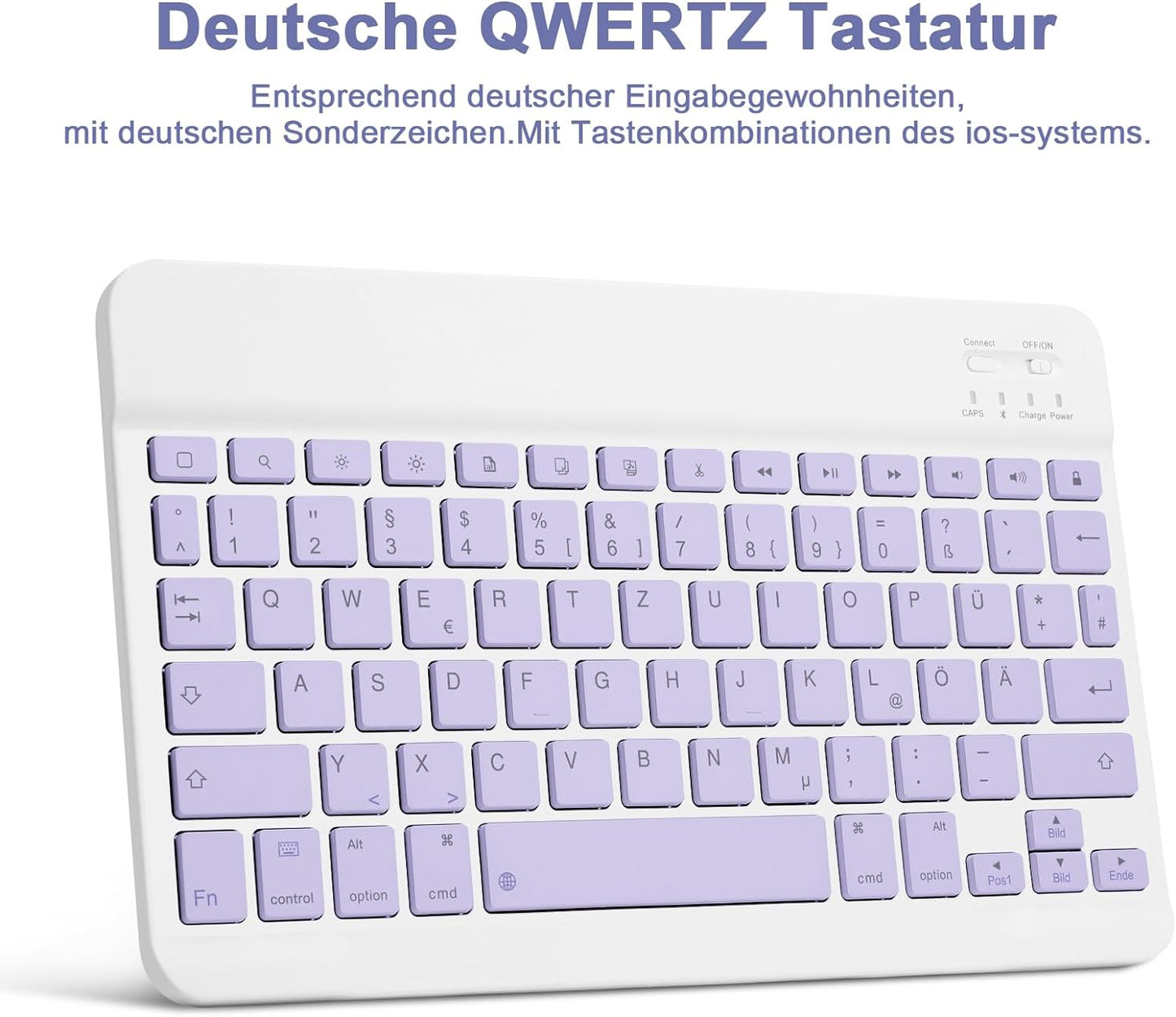 Custodia per Tastiera per Samsung Galaxy Tab S9 2023, Tastiera Rimovibile QWERTZ Con Custodia Protettiva per Galaxy Tab S9 11 Pollici 2023 (SM-X710/SM-X716B/SM-X718U), Viola